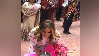 ఢిల్లీ స్కూల్లో నుదుట తిలకం దిద్ది, హారతి ఇచ్చి మెలానియాకు స్వాగతం