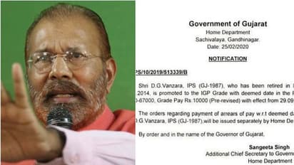 ഗുജറാത്ത് വ്യാജഏറ്റുമുട്ടല് കൊലക്കേസ്: കുറ്റവിമുക്തനാക്കിയ ഡി ജി വന്സാരയ്ക്ക് വിരമിച്ച ശേഷം സ്ഥാനക്കയറ്റം