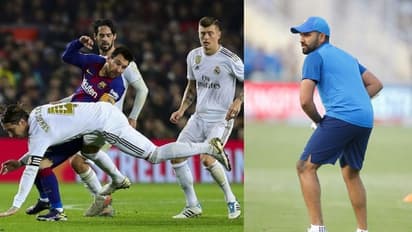 എല്‍ ക്ലാസിക്കോ കാണാന്‍ ഹിറ്റ്‌മാനും; സമയം തള്ളിനീക്കാനാവുന്നില്ലെന്ന് മാഡ്രിഡില്‍ നിന്ന് ട്വീറ്റ്