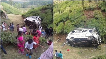 മൂന്നാറില്‍ വിനോദ സഞ്ചാരികൾ സഞ്ചരിച്ച വാൻ കൊക്കയിലേക്ക് മറിഞ്ഞു; ഒരാൾ മരിച്ചു