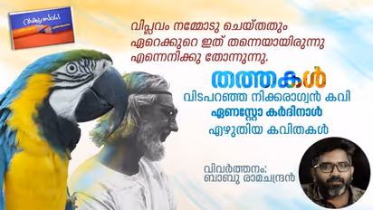 തത്തകള്, വിടപറഞ്ഞ നിക്കരാഗ്വന് കവി ഏണസ്റ്റോ കര്ദിനാള് എഴുതിയ കവിതകള്