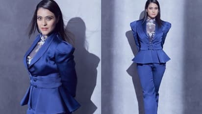 ബ്ലൂ പവര്‍ സ്യൂട്ടില്‍ മറ്റൊരു ലുക്കില്‍ കജോള്‍