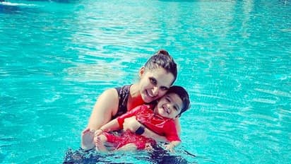 நீச்சல் குளத்தில் மகனுடன் சேர்ந்து செம்ம ஆட்டம் போட்ட சானியா மிர்சா..! எடையை குறைத்து மிரட்டல் அழகு!