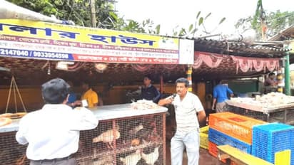 ৫০ টাকায় মুরগির মাইকিং করেও খদ্দের নেই,৭০০ টাকার খাসিতে লম্বা লাইন