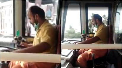 ഒരു കയ്യില്‍ സ്റ്റിയറിങ്, മറു കയ്യില്‍ മൊബൈലുമായി ഡ്രൈവര്‍ ബസ് ഓടിച്ചത് കിലോമീറ്ററുകള്‍, വീഡിയോ