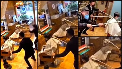 കൊറോണക്കാലത്തെ ബ്യൂട്ടിപാര്‍ലര്‍; പുതിയ സ്റ്റെല്‍ 'മുടിവെട്ട്' ഇങ്ങനെയാണ് - വീഡിയോ