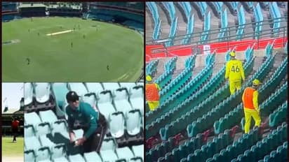 'കണ്ടം' ക്രിക്കറ്റ് പോലെ അന്താരാഷ്ട്ര ക്രിക്കറ്റ്; ബോളു പെറുക്കലും താരങ്ങളുടെ പണി.!