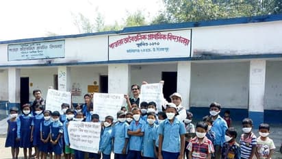 ছুটি, তবু পড়ুয়াদের নিয়ে সচেতনতার প্রচার চালিয়ে নজর কাড়ল এই স্কুল