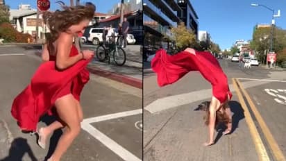 লং গাউন পড়ে ভল্ট থেকে শুরু করে ওয়েট লিফটিং, ঝড়ের গতিতে ভাইরাল ভিডিও