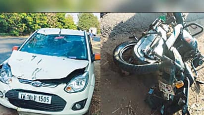 இருசக்கர வாகனம் மீது அதிவேகத்தில் மோதிய கார்..! கல்லூரி மாணவர்கள் துடிதுடித்து பலி..!