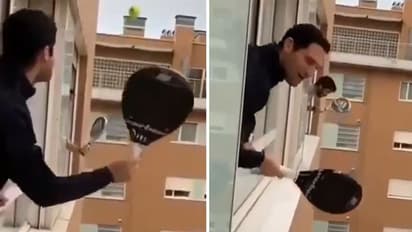 കായികപ്രേമികള്‍ കൊറോണക്കാലം മറികടക്കുന്നത് ഇങ്ങനെയൊക്കെയാണ്- വൈറല്‍ വീഡിയോ