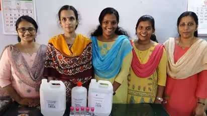 ഇത് കൊറോണക്കാലത്തെ കരുത്ത്; കടയില് വില കൂട്ടിയപ്പോള് സ്വന്തമായി സാനിറ്റൈസര് നിര്മ്മിച്ച് അധ്യാപകര്