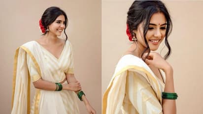 കേരളാ ഹാഫ് സാരി, ജിമിക്കി കമ്മല്‍; മല്ലു പെണ്‍കുട്ടിയായി കല്യാണി പ്രിയദര്‍ശന്‍