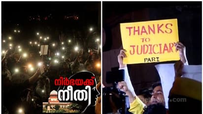 'നീതി നടപ്പായി, നിർഭയ അമർ രഹേ', തിഹാർ ജയിലിന് മുന്നിൽ ഹർഷാരവം, സന്തോഷം