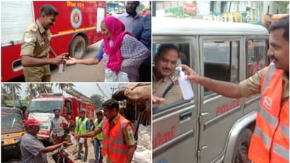 എട്ടിന മാര്ഗനിര്ദ്ദേശങ്ങള്, വഴിയാത്രക്കാര്ക്ക് സാനിറ്റൈസര്; കൊവിഡിനെ ചെറുക്കാന് സജ്ജമായി അഗ്നിശമന സേന