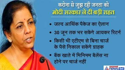 कोरोना: 30 जून तक भर सकेंगे ITR, 3 महीने तक किसी भी एटीएम से पैसे निकालने पर कोई चार्ज नहीं