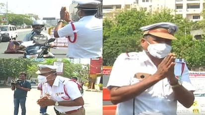 'ദയവായി വീട്ടിലിരിക്കൂ'; റോഡിൽ മുഴുവൻ വാഹനങ്ങൾ, അപേക്ഷിച്ചിട്ടും കേൾക്കാതെ ജനം, പൊട്ടിക്കരഞ്ഞ് പൊലീസുകാരൻ