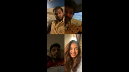 சமூக விலகலுக்கு சபாஸ் உதாரணம்... தளபதி விஜய்யுடன் வீடியோ காலில் குதூகலித்த “மாஸ்டர்” டீம்...!