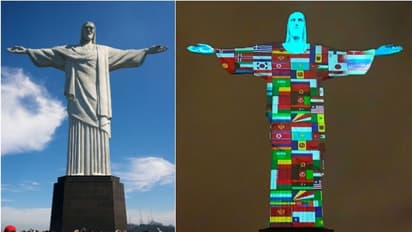 കൊവിഡിനെ ചെറുക്കാന് ഒരുമിച്ച് ലോകം; രാജ്യങ്ങളുടെ പതാകകള് പുതച്ച് സ്റ്റാച്യൂ ഓഫ് ക്രൈസ്റ്റ് റെഡീമര്