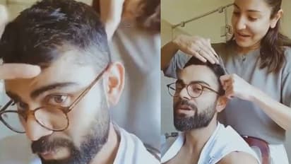 கணவர் கோலிக்கு முடி வெட்டிய நடிகை அனுஷ்கா ஷர்மா! வைரல் வீடியோ!