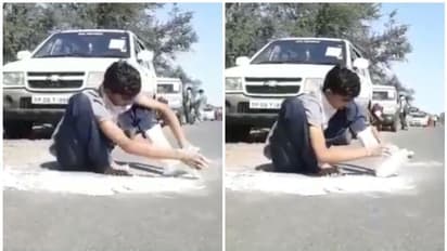 പലായനത്തിന്റെ ദയനീയ ചിത്രം; മുറിവേറ്റ കാലിലെ പ്ലാസ്റ്റർ അഴിച്ചുകളഞ്ഞ്, യാത്ര തുടർന്ന് യുവാവ്: വീഡിയോ