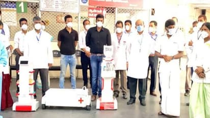 சென்னை ஸ்டான்லி மருத்துவமனையில் ரோபோக்கள்.. கொரோனா நோயாளிகளுக்கு பணிவிடை செய்து அசத்தல்