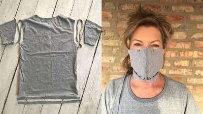 പഴയ ടീഷര്‍ട്ടില്‍  മാസ്‌ക് ഉണ്ടാക്കാം; തയ്യല്‍ മെഷീനും വേണ്ട !