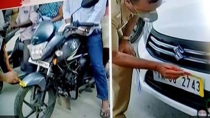 വെറും വാക്കല്ല; റോഡിലിറങ്ങിയ വണ്ടികളില് പെയിന്റടിച്ച് തമിഴ്നാട് പൊലീസ്!
