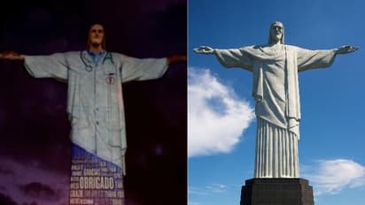 ലോകമെമ്പാടുമുള്ള ആരോ​ഗ്യപ്രവർത്തകർക്കുള്ള ആദരം; ഡോക്ടറിന്റെ 'വേഷമണിഞ്ഞ്' സ്റ്റാച്യൂ ഓഫ് ക്രൈസ്റ്റ്‌ റെഡീമര്‍