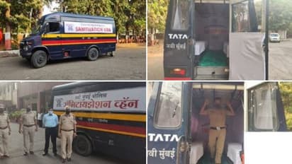 వారికోసం శానిటైజేషన్ యూనిట్లుగా ముంబై పోలీస్ వాహనాలు...