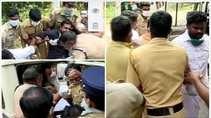 മന്ത്രി സുനിൽകുമാറിൻ്റെ വീടിന് മുമ്പിൽ അടുപ്പ് കൂട്ടി പ്രതിഷേധം; യൂത്ത് കോൺഗ്രസുകാരെ അറസ്റ്റ് ചെയ്ത് നീക്കി