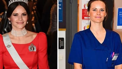 நர்ஸ் அணியும் புளூ கலர் யூனிபார்மில் ஸ்வீடன் இளவரசி.. அரச பணிகளைத் துறந்து கொரோனா நோயாளிகளுக்கு சிகிச்சை.!