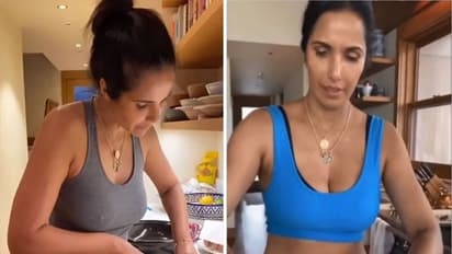 బ్రా లేకుండా కిచెన్ లో 49 ఏళ్ల నటి.. ఈసారి రెండు వేసుకున్నా, హ్యాపీనా!