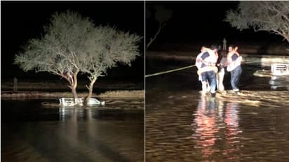 സൗദിയിൽ മഴവെള്ളപാച്ചിലിൽ ഒഴുകിപ്പോയവരെ രക്ഷപ്പെടുത്തി