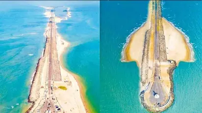 Viral Video: Mesmerizing drone footage of India's last road in Dhanushkodi astounds netizens (WATCH)