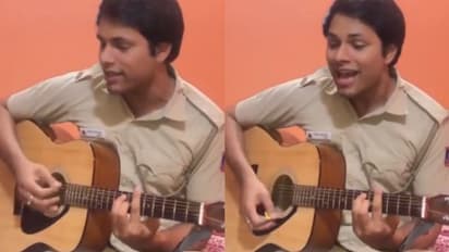 കൊവിഡ് പോരാളികൾക്കുള്ള ആദരം; മനസ് നിറഞ്ഞ് പാടി പൊലീസുകാരൻ, കയ്യടിച്ച് സമൂഹമാധ്യമങ്ങൾ