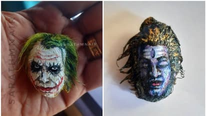 മാങ്ങയണ്ടിയില്‍ വിരിയുന്ന വിസ്മയങ്ങള്‍, ജോക്കര്‍ മുതല്‍ അപ്പക്കാള വരെ; ശരതിന്‍റെ സ്പെഷ്യല്‍ ക്യാന്‍വാസ്