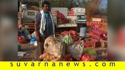 ಸಂತ್ರಸ್ತರ ಊಟಕ್ಕೆ ಉಚಿತ ತರಕಾರಿ ನೀಡುವ ಬಸವರಾಜ್