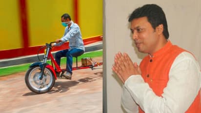 লকডাউনে তৈরি করলেন 'সোশ্যাল ডিস্ট্যান্সিং বাইক', উচ্ছ্বসিত ত্রিপুরার মুখ্যমন্ত্রী