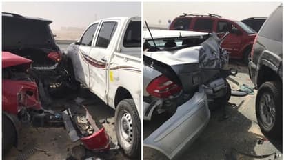 യുഎഇയില് 13 വാഹനങ്ങള് കൂട്ടിയിടിച്ച് അപകടം; മുന്നറിയിപ്പുമായി പൊലീസ്