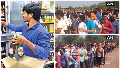 മദ്യത്തിന് എന്ത് സാമൂഹ്യ അകലം? തുറന്ന മദ്യശാലകൾക്ക് മുന്നിൽ വൻതിരക്ക് - വീഡിയോ