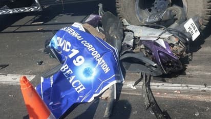 ஊரடங்கு நேரத்தில் கோர விபத்து... தலை நசுங்கி பெண் காவலர் துடிதுடித்து உயிரிழப்பு..!