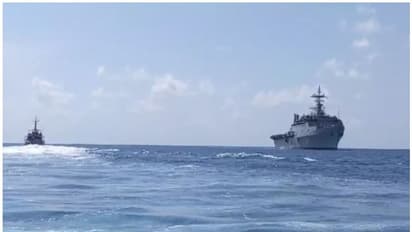 ഓപ്പറേഷൻ സമുദ്രസേതു; നാവിക സേന കപ്പൽ മാലിദ്വീപ് തീരത്ത്
