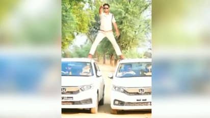 അജയ് ദേവ്ഗണിനെ അനുകരിച്ച് കാറുകള്‍ക്ക് മുകളില്‍ 'സര്‍ക്കസ്'; പൊലീസുകാരന് പണികിട്ടി