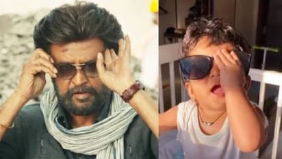 சூப்பர் ஸ்டார் ஸ்டைலில் கண்ணாடி போடும் பிரபல நடிகையின் குழந்தை! தெறிக்கவிடும் வீடியோ...