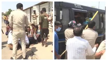 বাড়ি ফিরতে আহমেদাবাদের পথে পরিযায়ীদের বিক্ষোভ, সামলাতে লাঠিচার্জ পুলিশের
