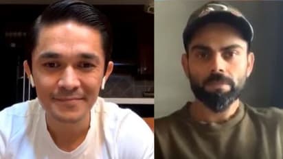 അവന്റെ പിരി അയഞ്ഞുകിടക്കുകയാണ്, ചാഹലിനെ ഭീകരമായി ട്രോളി കോലി; ചിരിയടക്കാനാവാതെ ഛേത്രി- വീഡിയോ