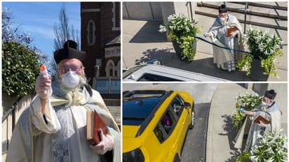 'മാസ്കും, ഷീല്‍ഡും, ഗ്ലൌസും പിന്നെ വാട്ടര്‍ ഗണ്ണും'; വൈറലായി ഈ വൈദികന്‍