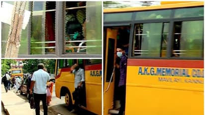 കണ്ണൂർ എകെജി ആശുപത്രിയിൽ ഗുരുതര ചട്ടലംഘനം; ജീവനക്കാരെ കുത്തിനിറച്ച് ബസ് യാത്ര