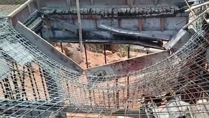 యాదాద్రి పనుల్లో అపశ్రుతి: కూలిన స్లాబ్.. నలుగురికి!